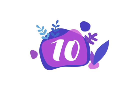 10 Years Anniversary Modern purple Blue Flat Design