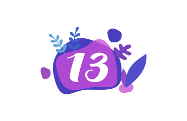 13 Years Anniversary Modern purple Blue Flat Design