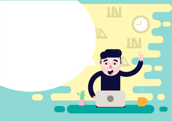 flat design freelance man