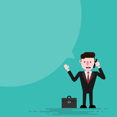 flat design businessman talking