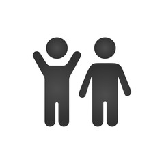 Modern Kids Icon, hands down and up, vector illustration isolated on white background.