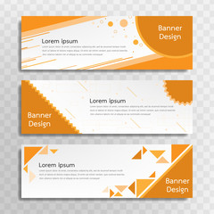 A set of yellow banner templates designed for the web and various headlines are available in three different designs.