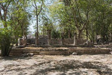Ruins of the ancient Mayan city of Edzna near campeche, mexico