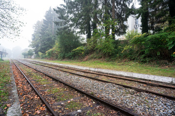 railway in morning