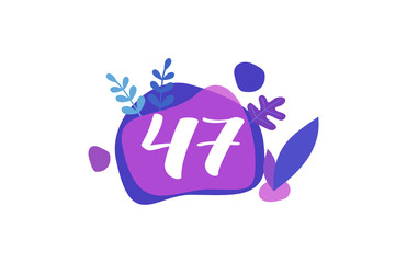Fototapeta premium 47 Years Anniversary Modern purple Blue Flat Design