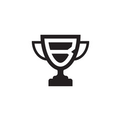 initial letter B logo trophy vector