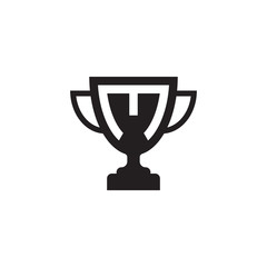 initial letter M logo trophy vector