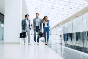 People in business center