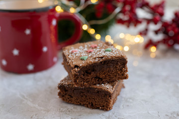 Weihnachtliche Brownies 