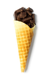 Chocolate bar in cone