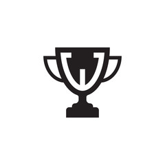 initial letter W logo trophy vector