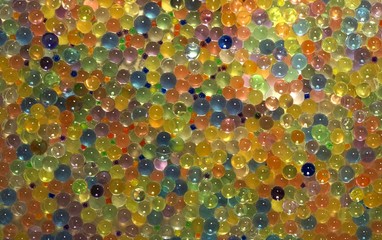 фон из разноцветных прозрачных шаров