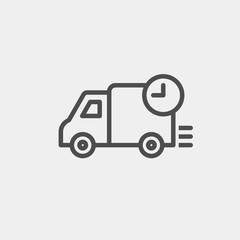 Shipping flat vector icon. Truck flat vector icon