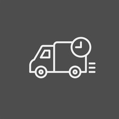 Shipping flat vector icon. Truck flat vector icon