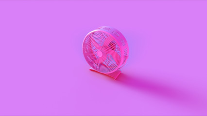 Pink Office Cooling fan 3d illustration 3d render