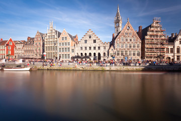 Fototapeta premium Old Houses In Ghent Long Exposure, Belgium