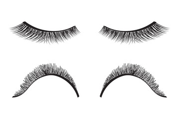 False eyelashes. Mascara decorative element vector illustration