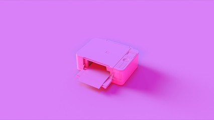 Pink  Office Printer 3d illustration 3d render