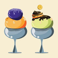 ice cream and sweet vector illustration 