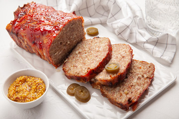 Bacon Wrapped Ground Beef Meatloaf with Cabbage and Bulgur
