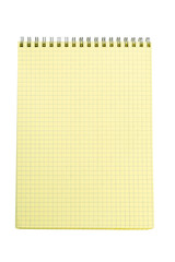 Open blank notebook isolated on white background