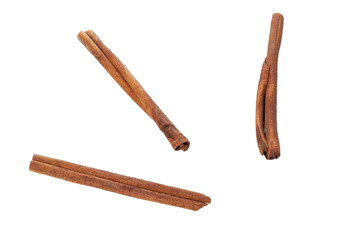 Cinnamon sticks isolated on white background