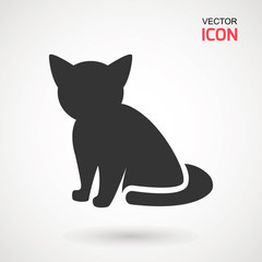 Cat icon. Silhouette of cat vector icon. Pet illustration. © Aygun