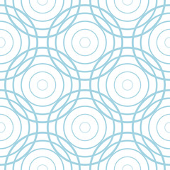 White and blue geometric ornament. Seamless pattern