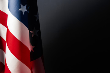 Vintage American flag on a chalkboard with space for text