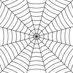Cobweb background with black interwoven threads  spider, vector symmetrical pattern spider web for Halloween © brovarky