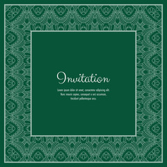 Naklejka premium Abstract ornamental lace frame for greeting card or invitation