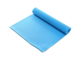 Color yoga mat on white background