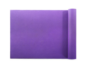 Color yoga mat on white background
