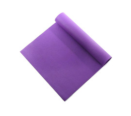 Color yoga mat on white background