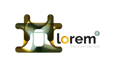 Abstract geometric logo design, overlapping shapes