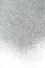 Background of the silver sparkles on white.