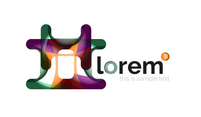 Abstract geometric logo design, overlapping shapes