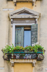Fototapeta na wymiar The best windows in the beautiful city of Venice