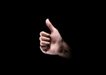 Hands showing thumb up gesture