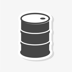 Oil drum container sticker, barrel flat icon 