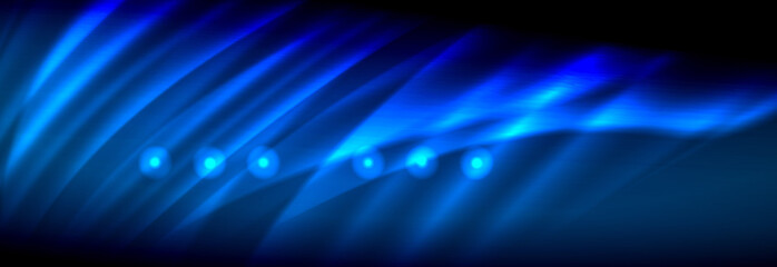 Liquid neon flowing waves, glowing light lines background