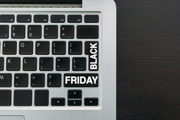 Black friday text on keyboard