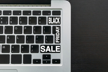 Black friday sale text on keyboard