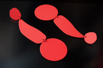 beautiful earrings pair on black background