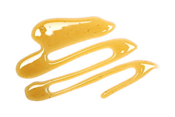 Honey isolated on white background, top view