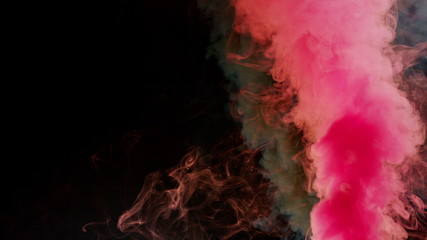 pink and black bomb smoke on black background