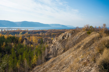 Tsarev kurgan. Attraction of the Samara region. On a Sunny autumn day
