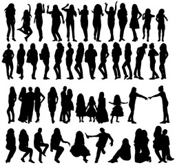 collection of different people silhouettes