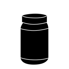 silhouette of glass jar with lid