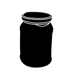 silhouette of glass jar with lid